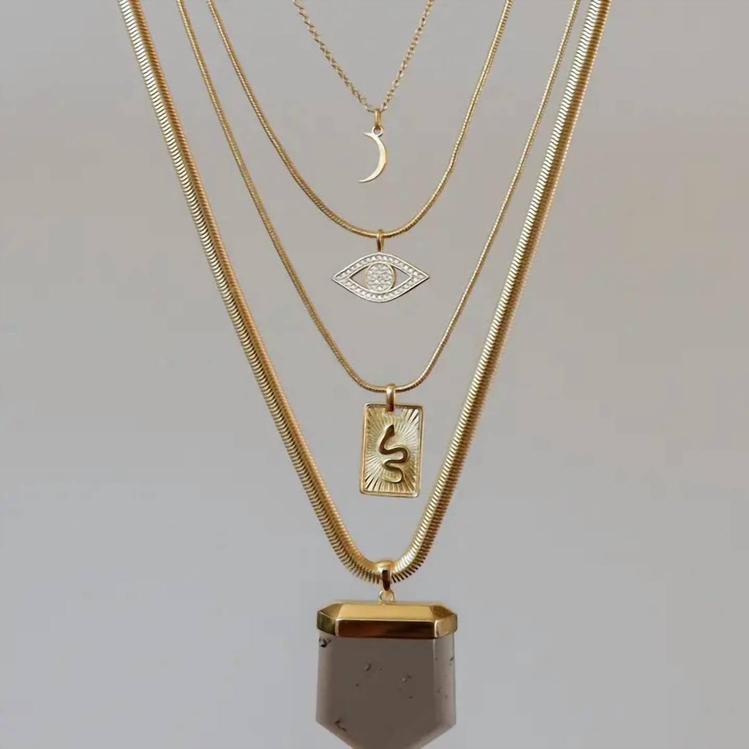 Jaxkelly - Women's Tiny Crescent Moon Necklace - gold - jewelry - necklaces