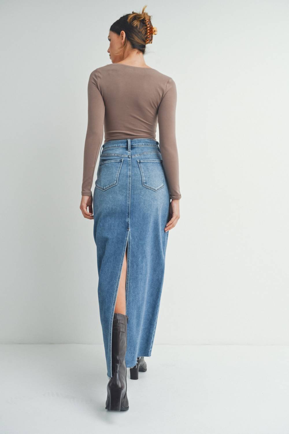 Jbd. - Abby Maxi Denim Skirt - blue - clothing - long - skirts