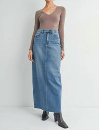 Jbd. - Abby Maxi Denim Skirt - blue - clothing - long - skirts
