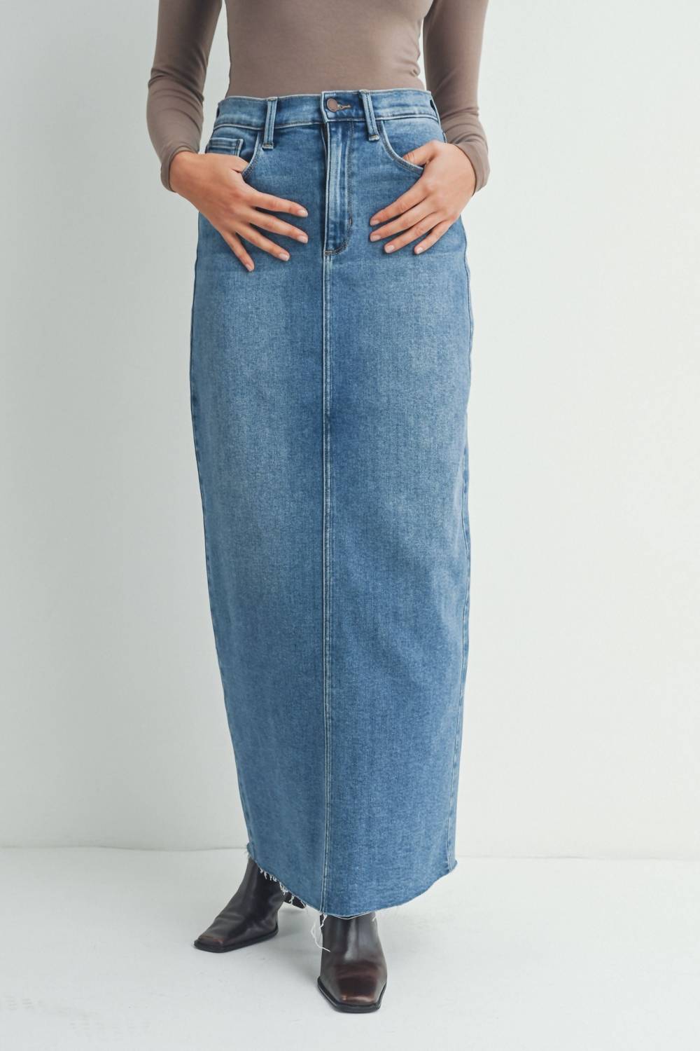 Jbd. - Abby Maxi Denim Skirt - blue - clothing - long - skirts