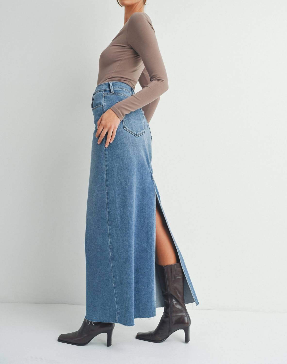 Jbd. - Abby Maxi Denim Skirt - blue - clothing - long - skirts