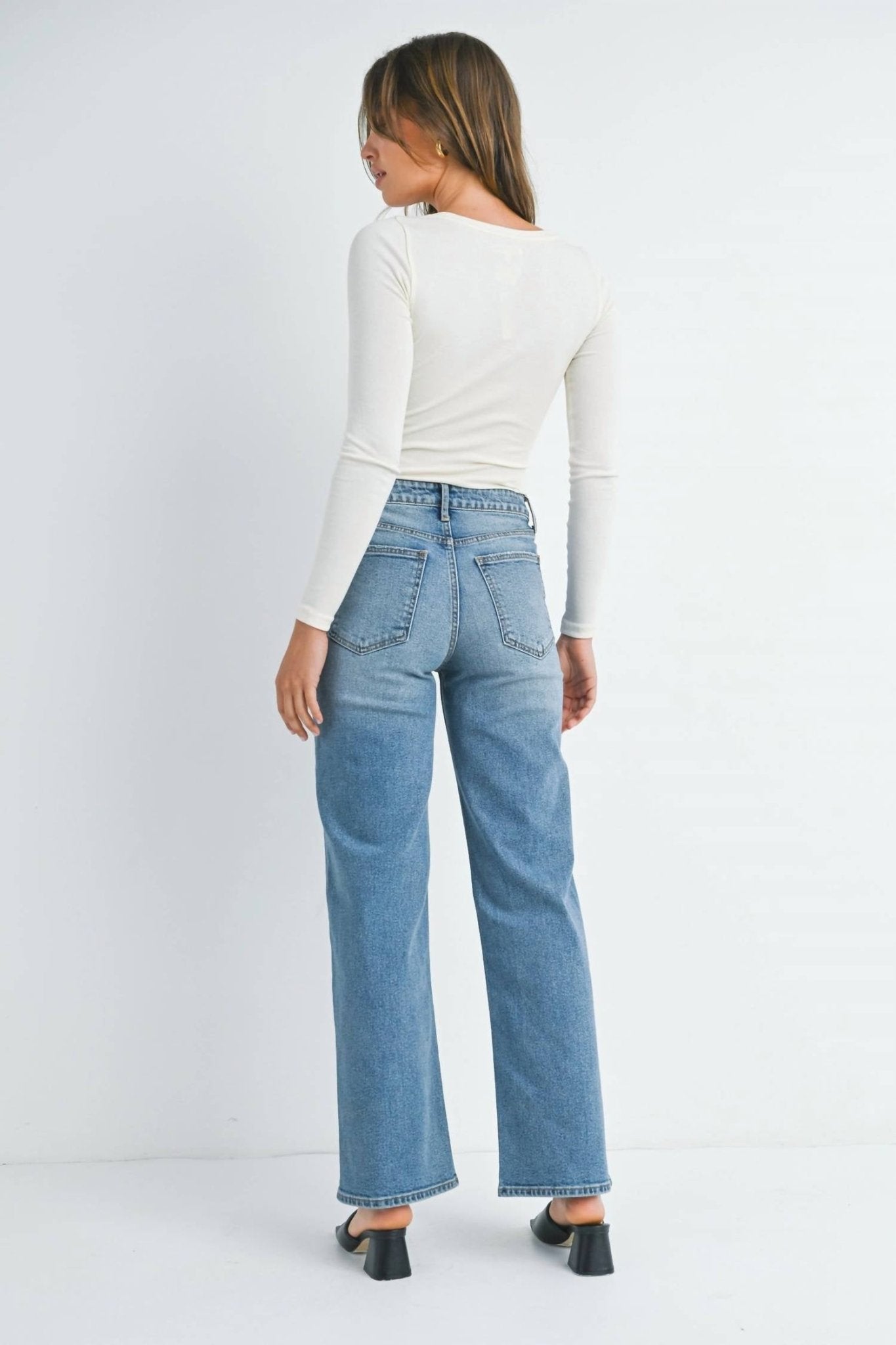 Jbd. - High Rise Straight Leg Jeans - blue - clothing - cotton - blend