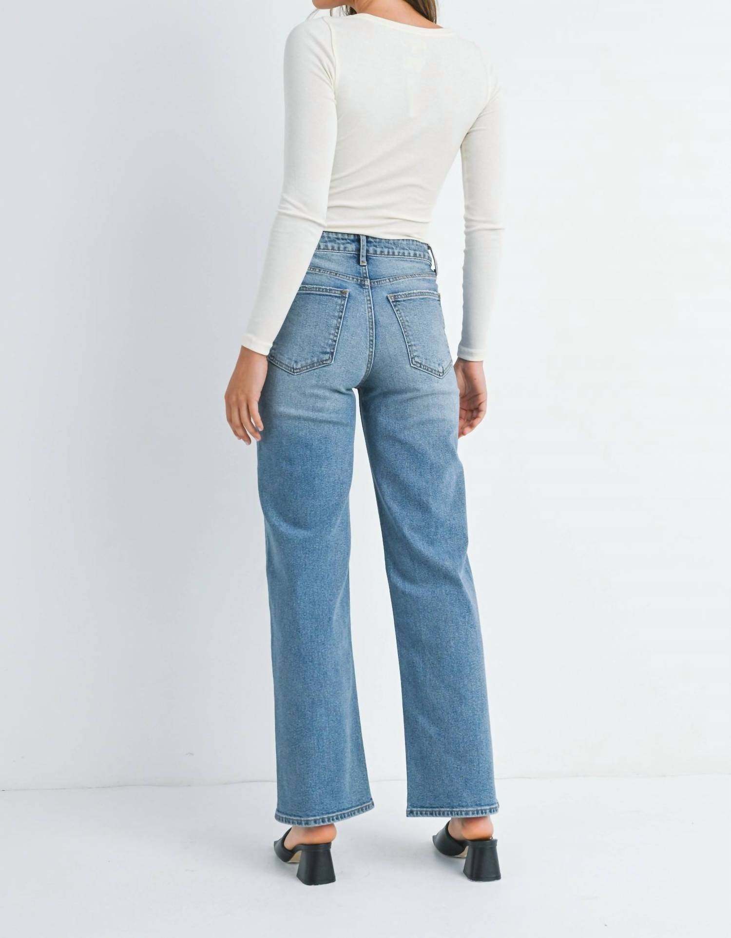 Jbd. - High Rise Straight Leg Jeans - blue - clothing - cotton - blend