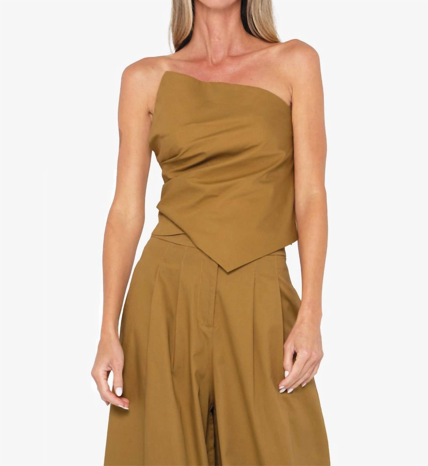 Jbq - Arlo Top - blouses - brown - clothing