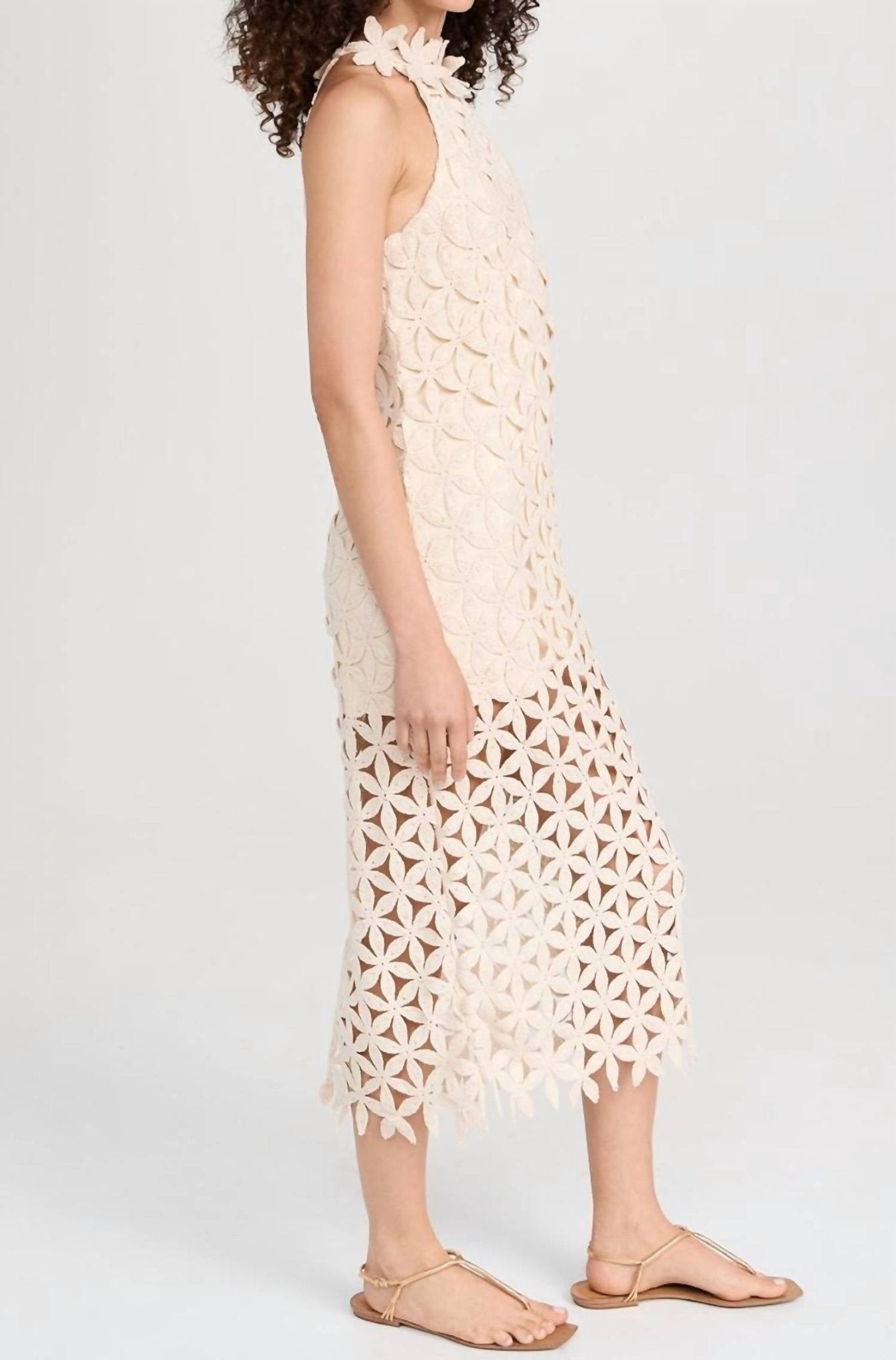Jbq - Cali Midi Dress - beige - clothing - cotton