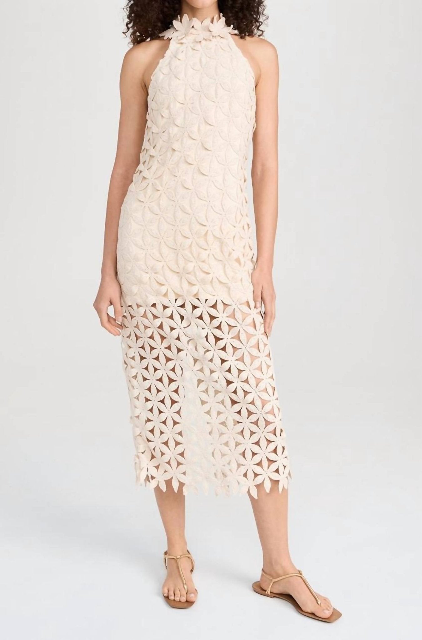 Jbq - Cali Midi Dress - beige - clothing - cotton