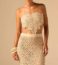Jbq - Ettie Strapless Crochet Lace Top