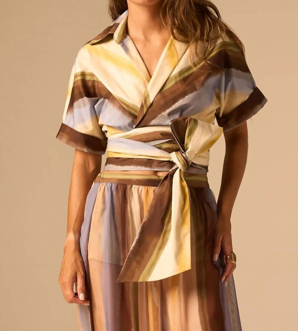 Jbq - Kora Striped Short Sleeve Top
