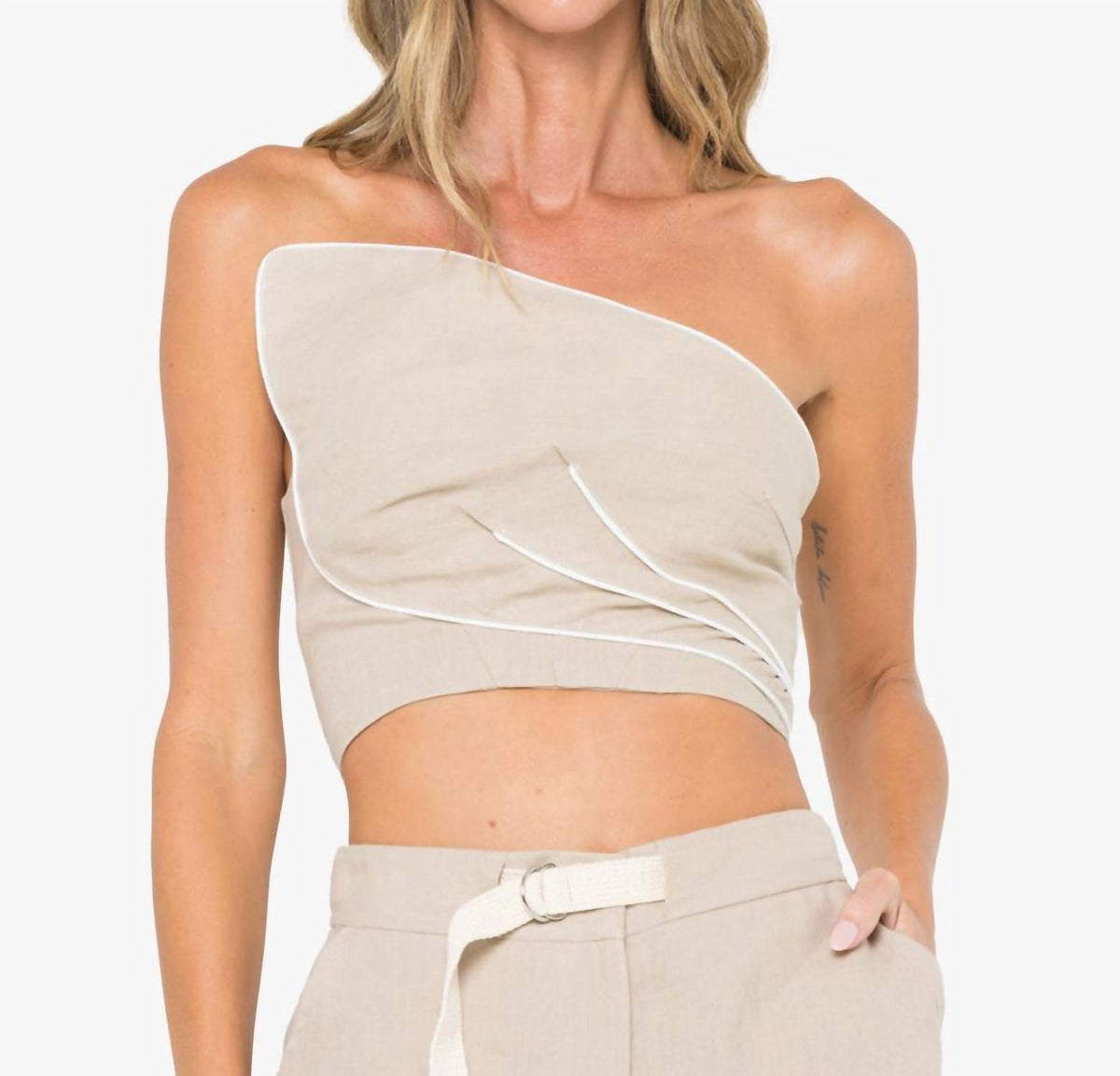 Jbq - Leaf Strapless Top