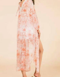 Jen & Co. - Boho Long Printed Kimono Wrap Cover Up