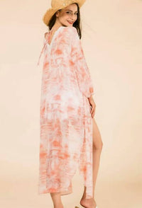 Jen & Co. - Boho Long Printed Kimono Wrap Cover Up
