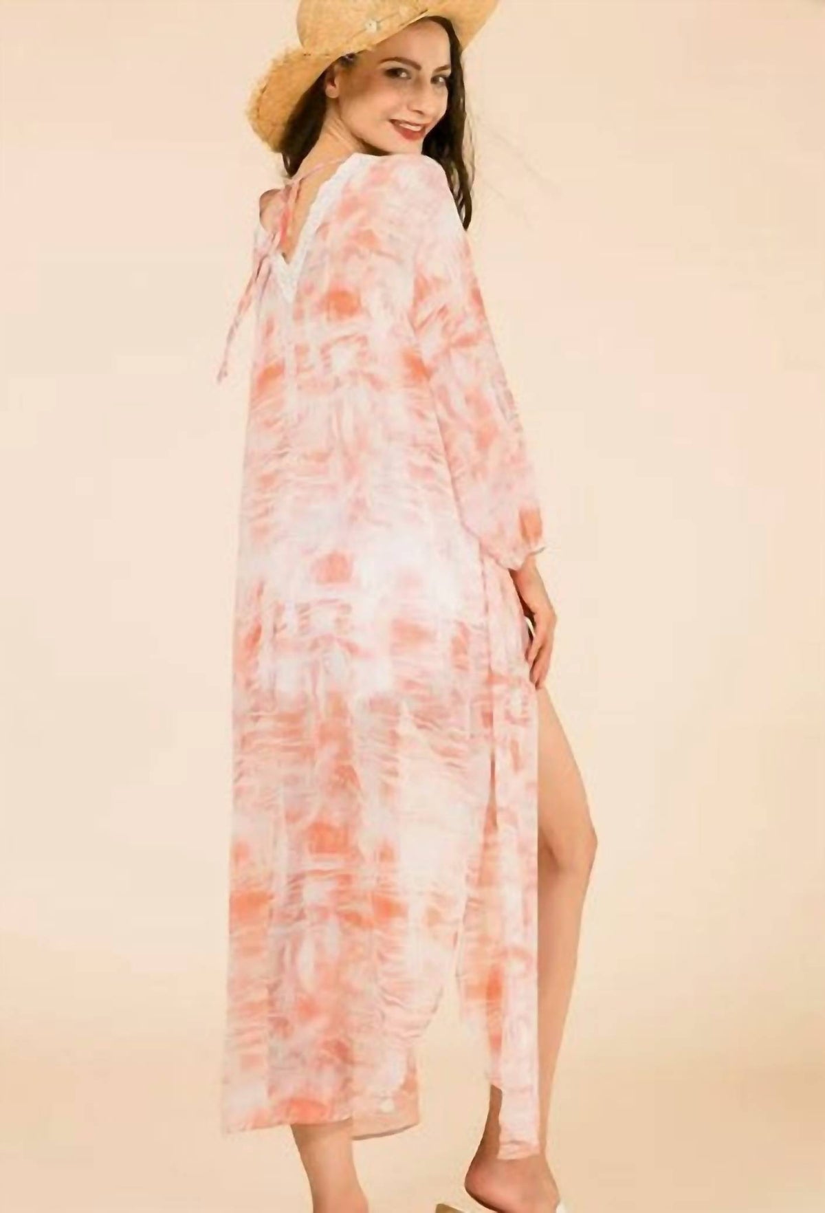 Jen & Co. - Boho Long Printed Kimono Wrap Cover Up