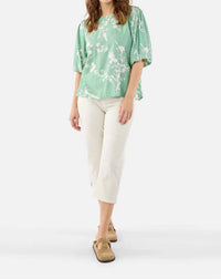 Jensen - Printed Seersucker Blouse
