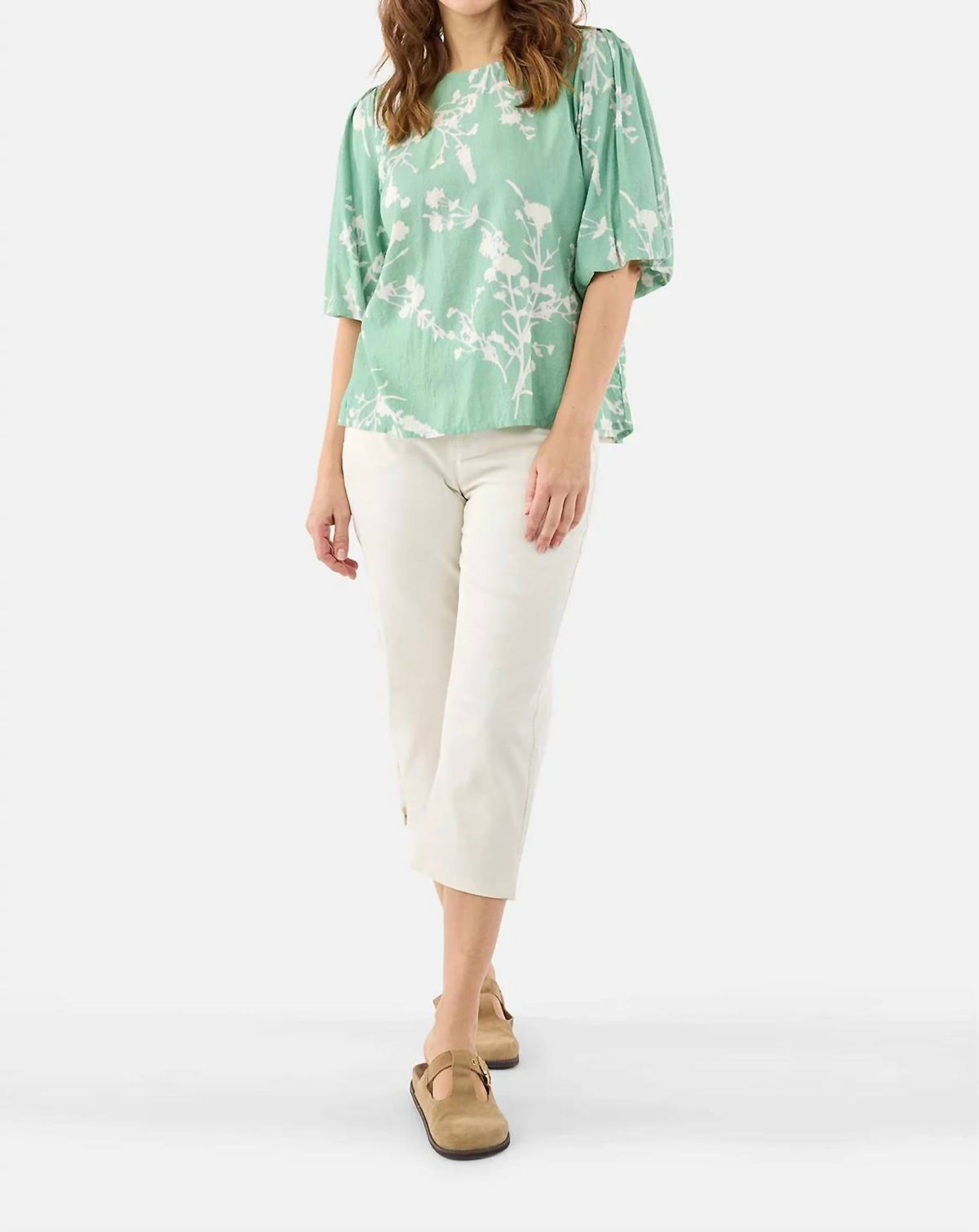 Jensen - Printed Seersucker Blouse