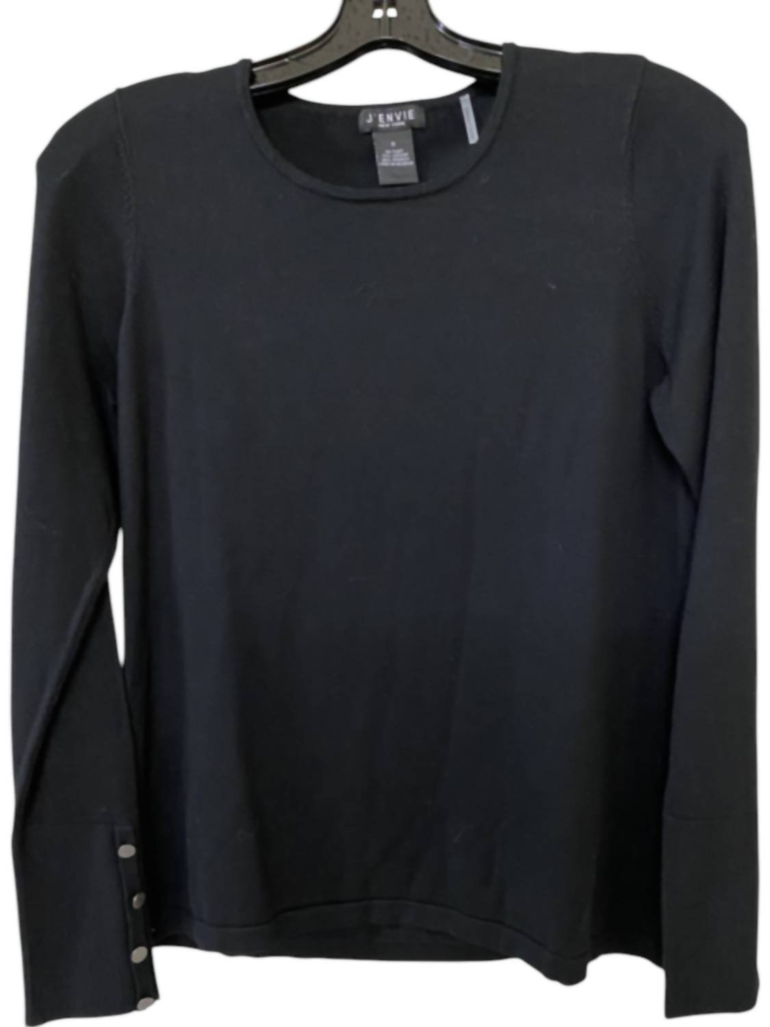 J'Envie/Eli - Women's Long Sleeves Knit Top - black - clothing - shirts