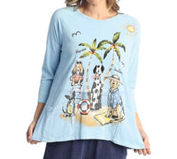 Jess & Jane - Aloha Mineral Washed Patch Pocket Cotton Top
