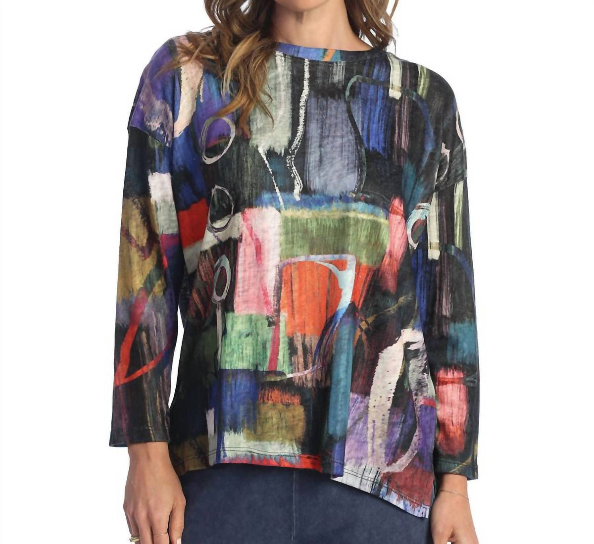 Jess & Jane - Barcelona Light Knit Step Hem Top