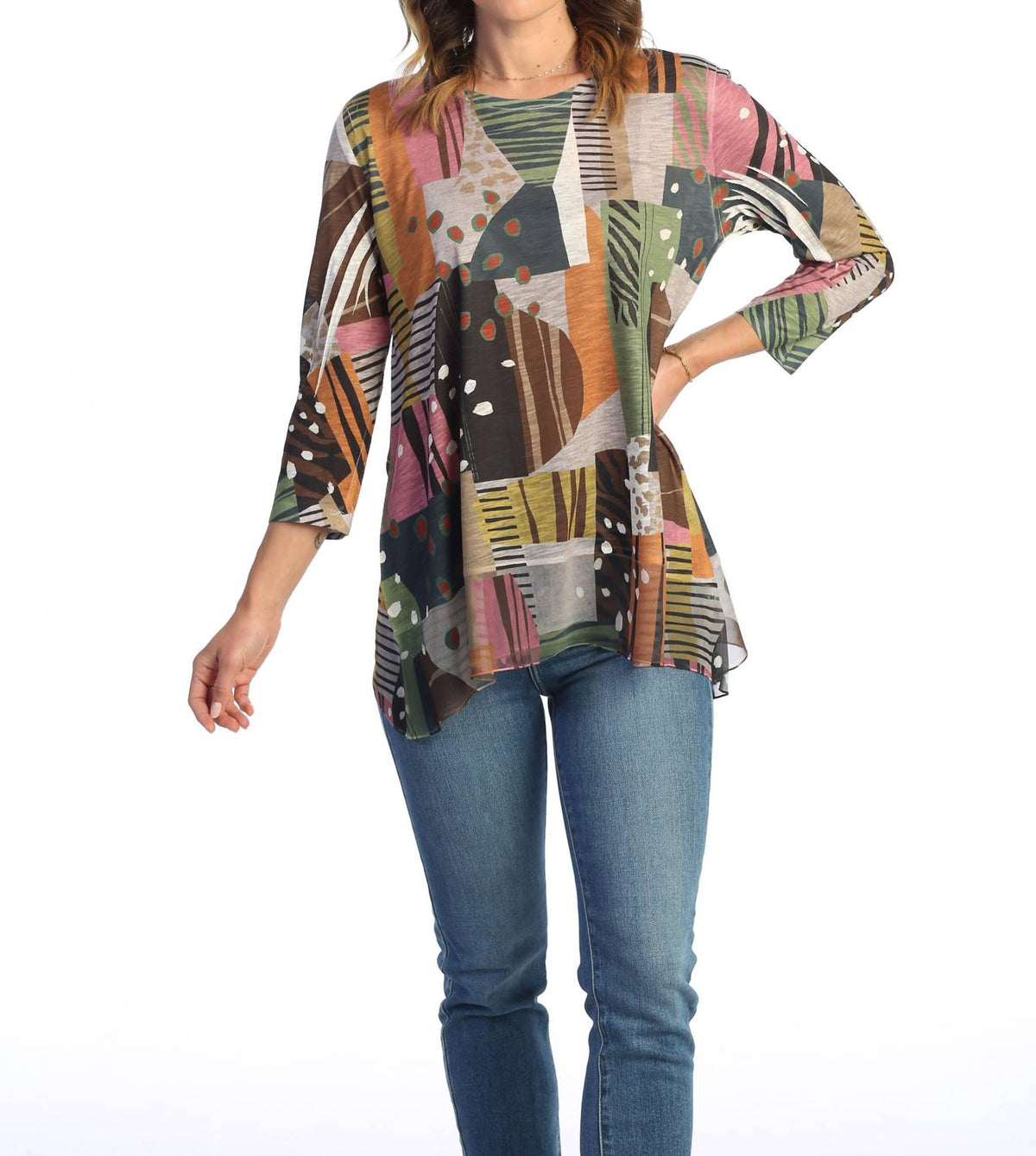 Jess & Jane - Doodles Chiffon Hem Top