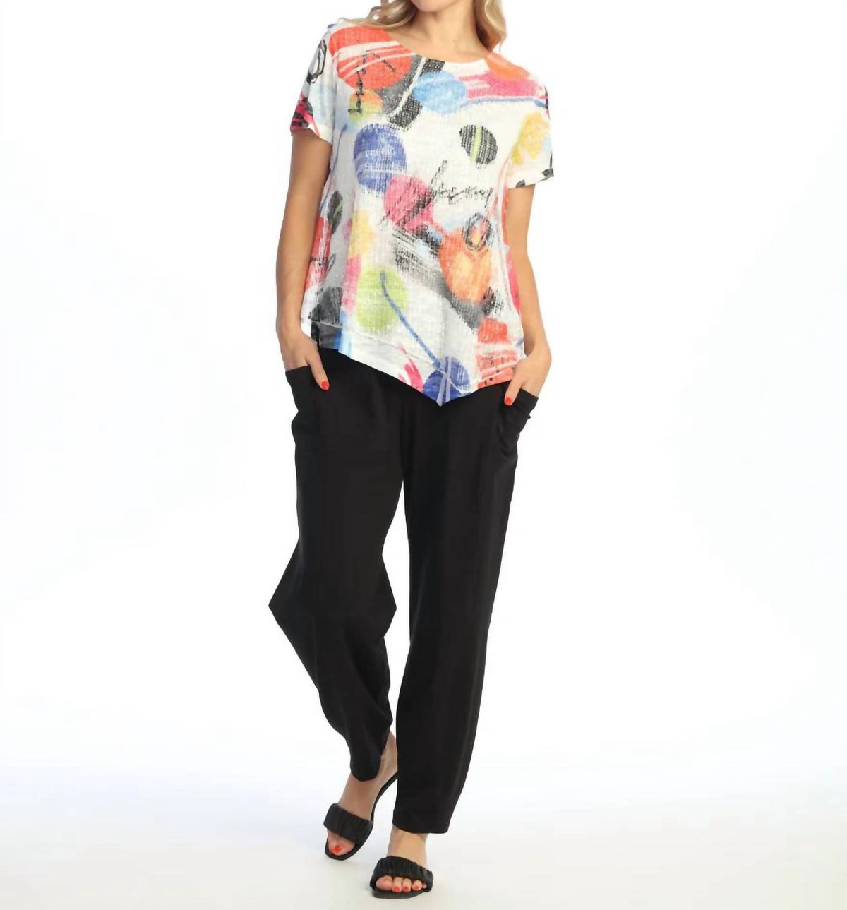 Jess & Jane - Estella Boucle Mesh Asymmetric Top
