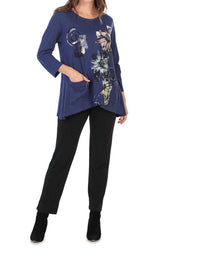 Jess & Jane - Flower Trio Patch Pocket Cotton Top