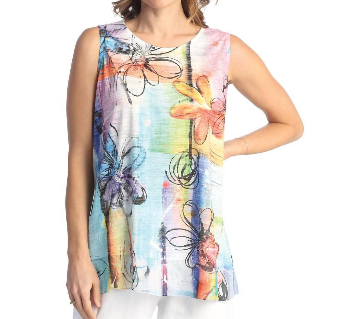 Jess & Jane - June Burnout Sleeveless Top