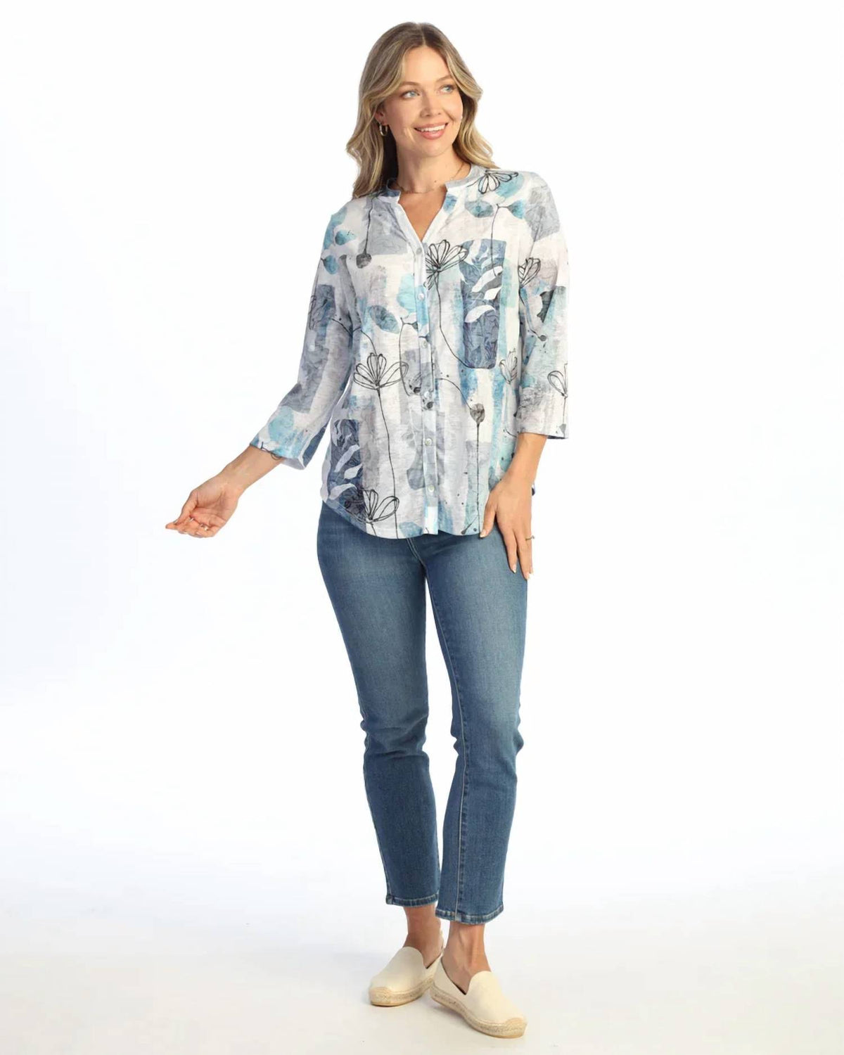 Jess & Jane - Mandarin Button Down Shirt