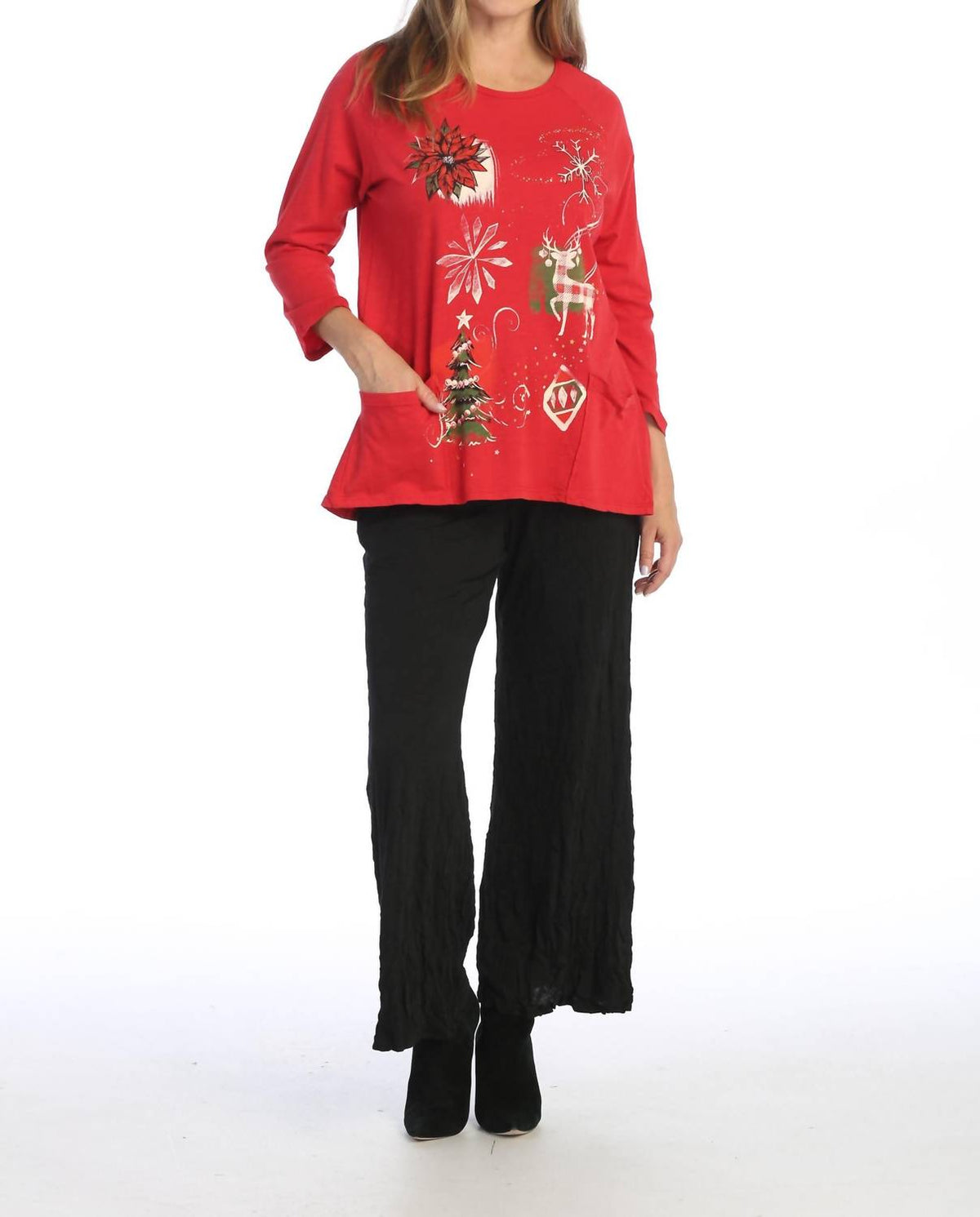 Jess & Jane - Treasures Mineral Washed Patch Pocket Cotton Top