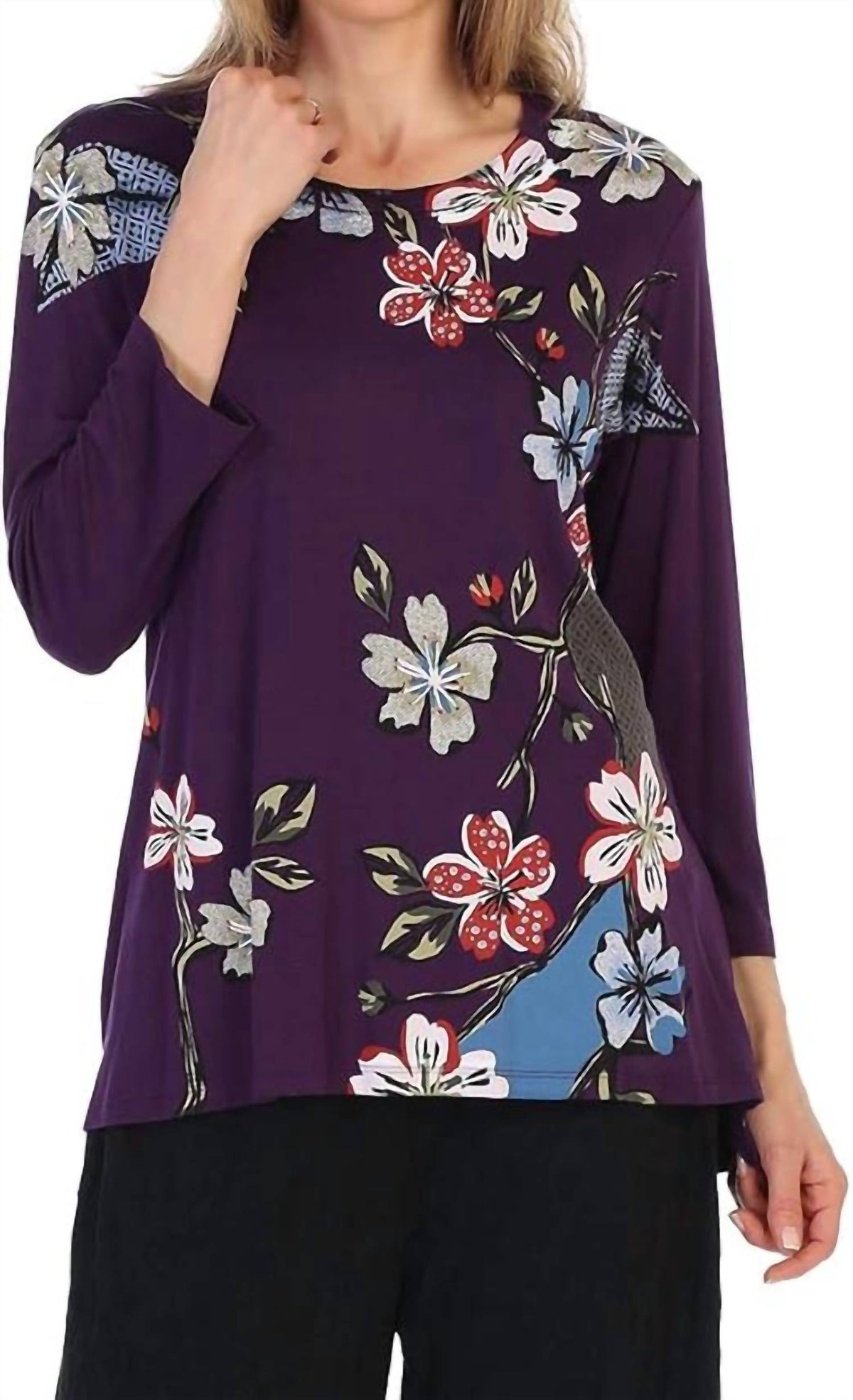 Jess & Jane - Tree Story Modal Floral Print Top