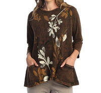 Jess & Jane - Verde Mineral Washed Patch Pocket Cotton Top - Plus