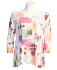 Jess & Jane - Women's Verona Burnout Mesh Contrast Top - blouses - clothing - cotton - blend