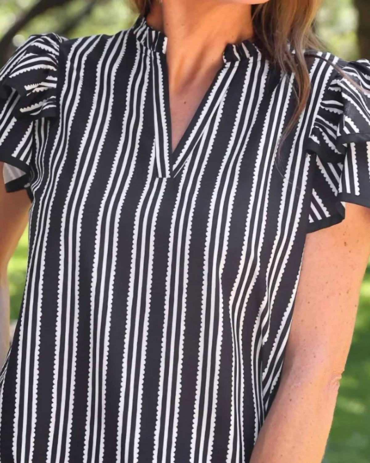 Jess Lea - Layla Striped Flutter Sleeve Blouse
