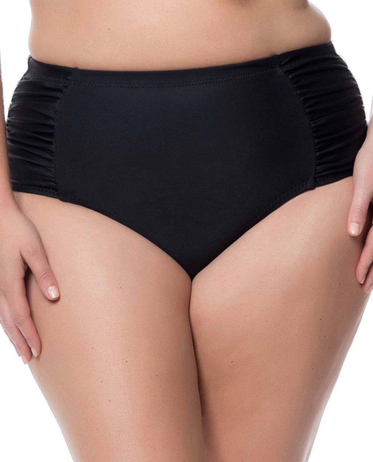 Jessica Simpson - Side Shirred High Waisted Bikini Bottom - Plus