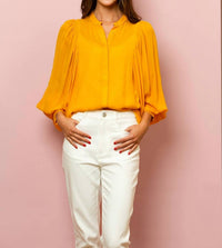 Jessie Liu - Chiffon Button Down Blouse With Optional Tie - blouses - clothing - shirts