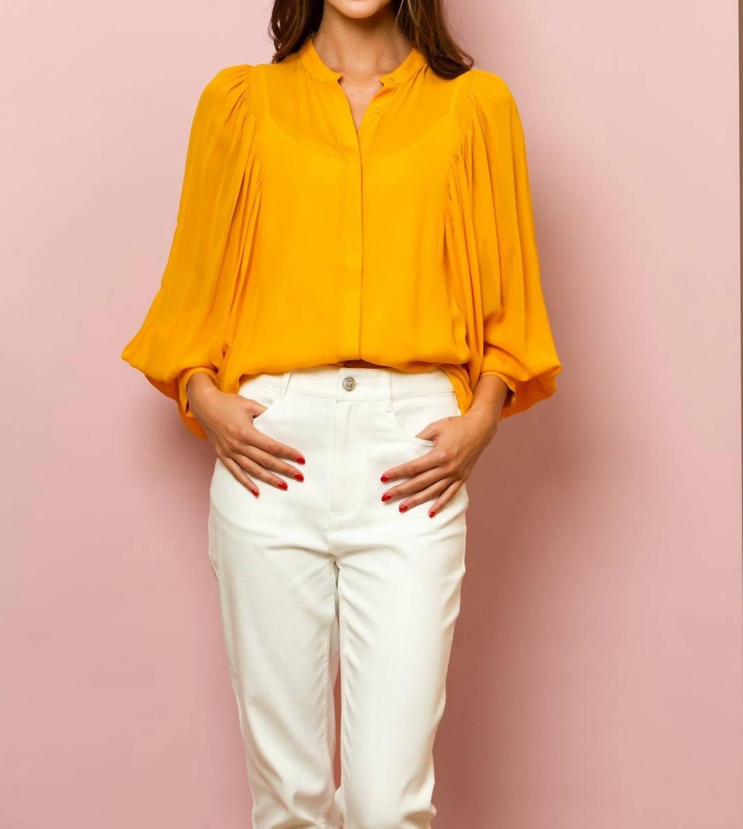 Jessie Liu - Chiffon Button Down Blouse With Optional Tie - blouses - clothing - shirts