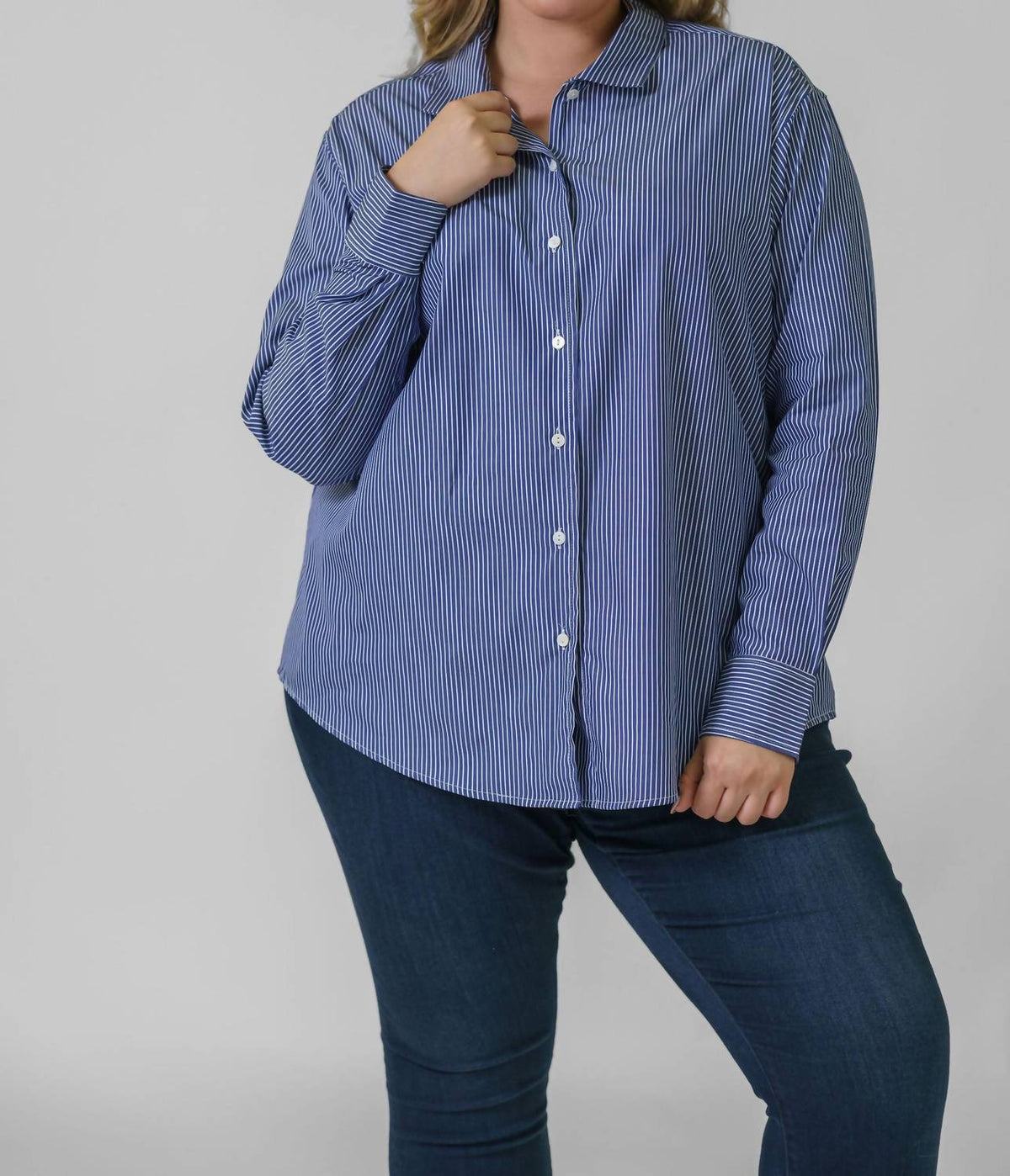 Jill Mcgowan - Joan Easy Cut Bright End On End Cotton Shirt - Plus