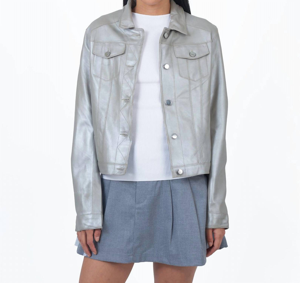 Jkt Nyc - Alexa Metallic Leather Jacket
