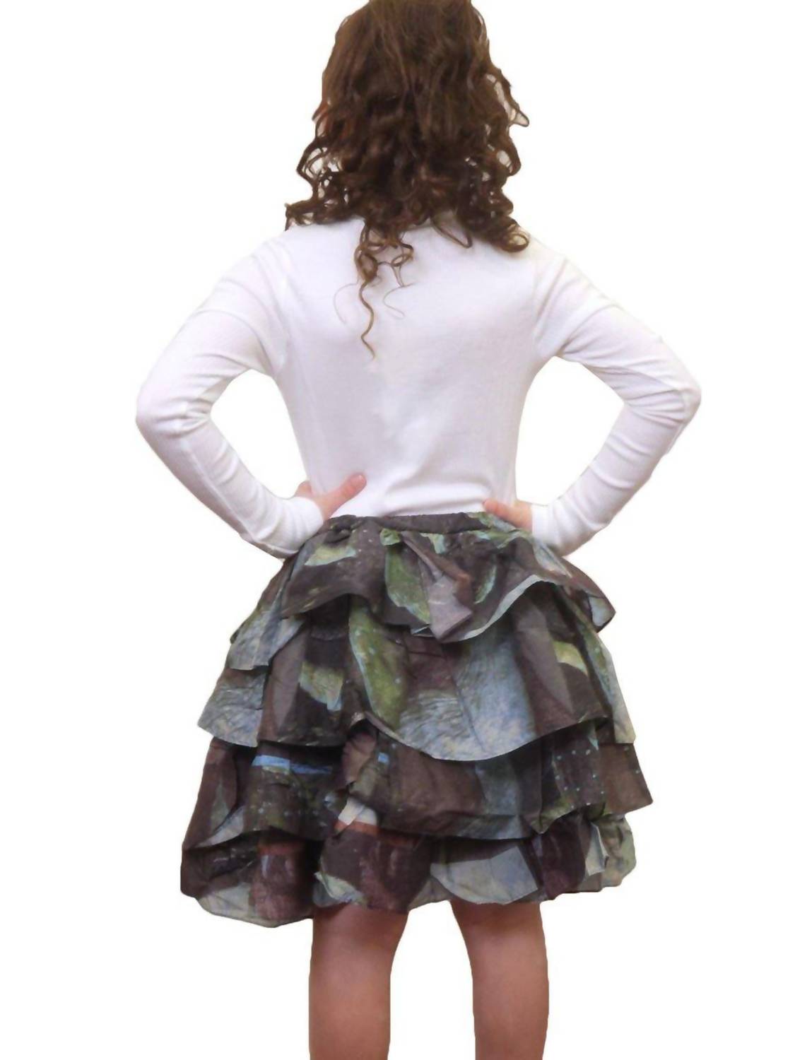KIDS PRINT RUFFLE LAYERS SKIRT