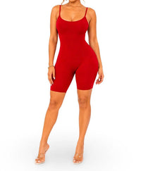 Jnk - Just Because Basic Stretch Bodycon Spaghetti Strap Bermuda Romper
