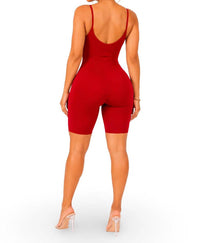 Jnk - Just Because Basic Stretch Bodycon Spaghetti Strap Bermuda Romper