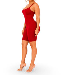 Jnk - Just Because Basic Stretch Bodycon Spaghetti Strap Bermuda Romper