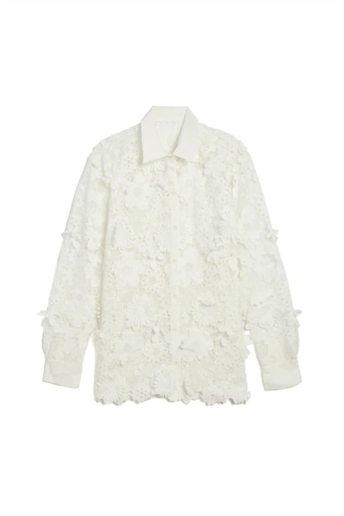 Jocelyn - 3d Floral Lace Oversized Shirt