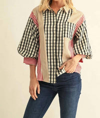 Jodifl - Charming Puff Sleeve Button Down Top