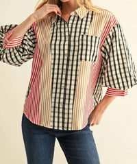 Jodifl - Charming Puff Sleeve Button Down Top