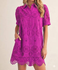 Jodifl - Eyelet Button-down Dress