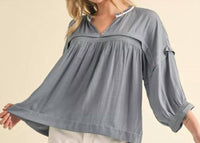 Jodifl - Solid Top With Subtle Detailing V-neck