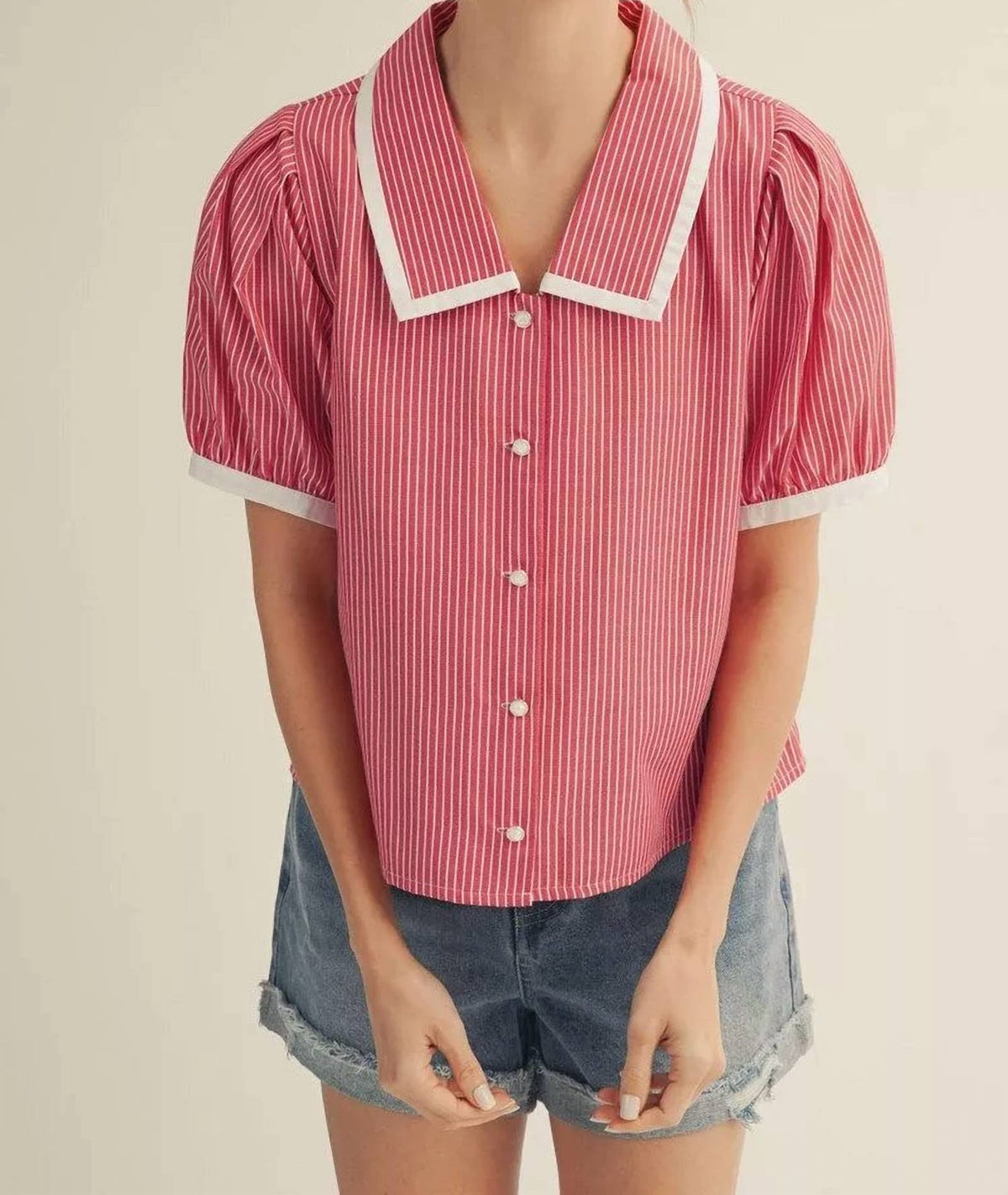 Jodifl - Stripe Button Blouse