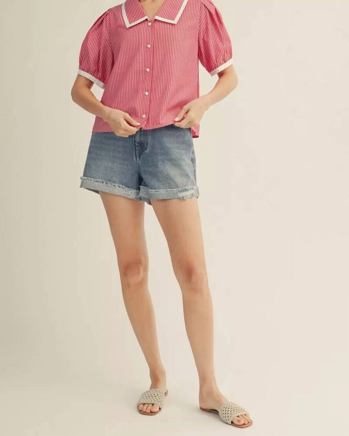 Jodifl - Stripe Button Blouse