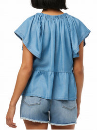 Joe'S Jeans - The Adelyn Chambray Flutter Sleeve Top