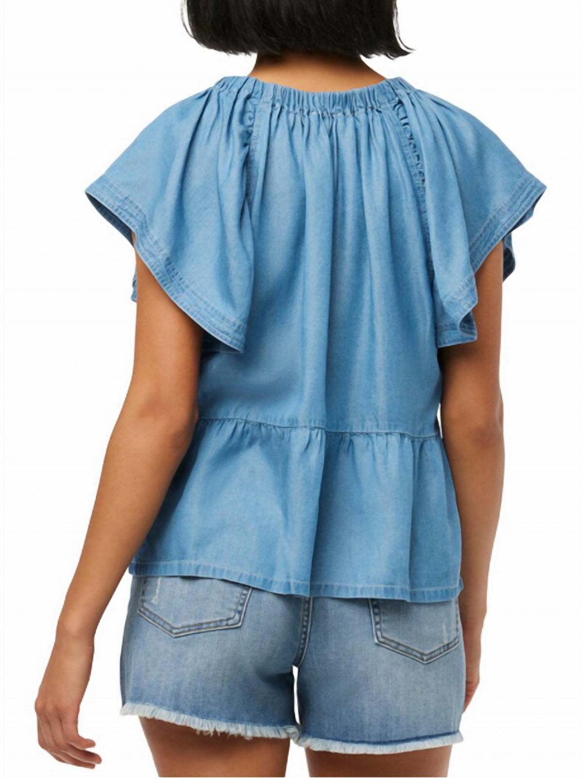 Joe'S Jeans - The Adelyn Chambray Flutter Sleeve Top