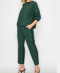Joh - JAMILA STETCH KNIT POINTE WITH TEXTURED WOVEN PANTS